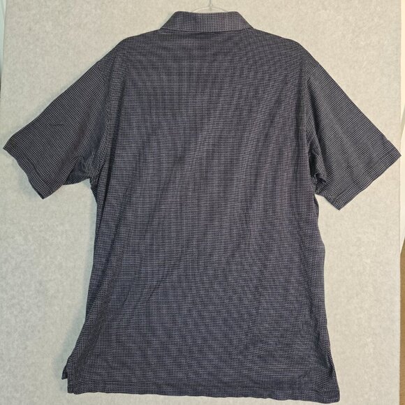 Peter Millar Crown Men's Sz XL Casual Polo Shirt Cotton Blue Geometric Print - Picture 5 of 7